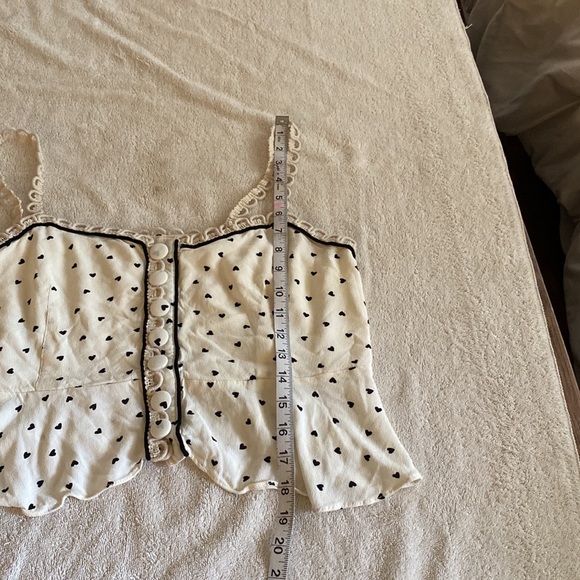 Free People short top with spaghetti straps and heart design. So cute! - Picture 9 of 13